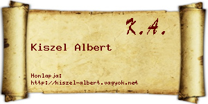 Kiszel Albert névjegykártya