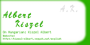 albert kiszel business card